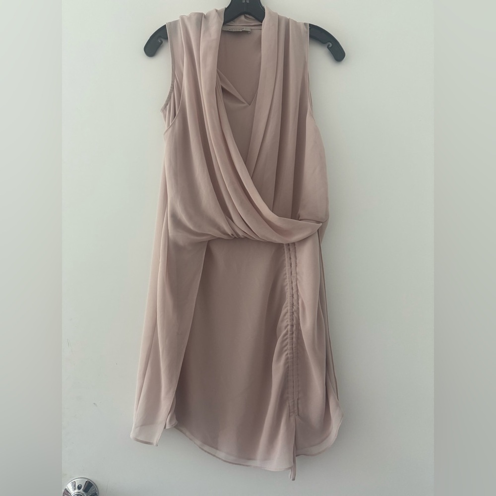 AllSaints Cathea Shift Drapey Ruched Dress Pink/Blush U.S. 00 - Picture 2 of 4